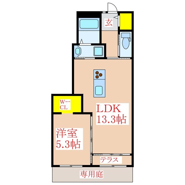 アンフルーヴ住吉　Ａ棟の物件間取画像