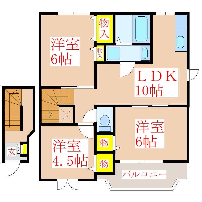 クレストール見次　Ａの物件間取画像