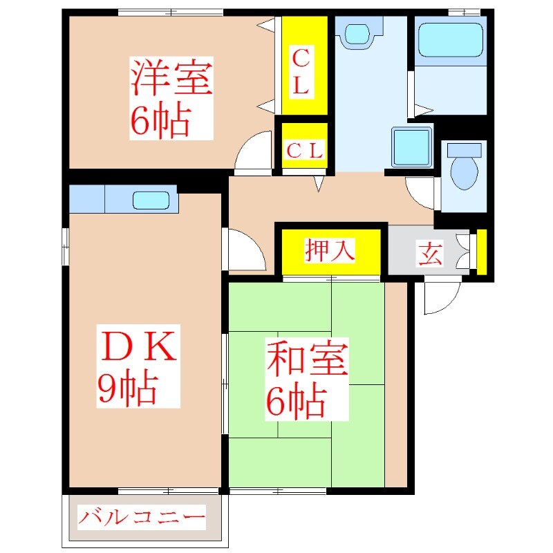 セジュールエスポワ　A棟の物件間取画像