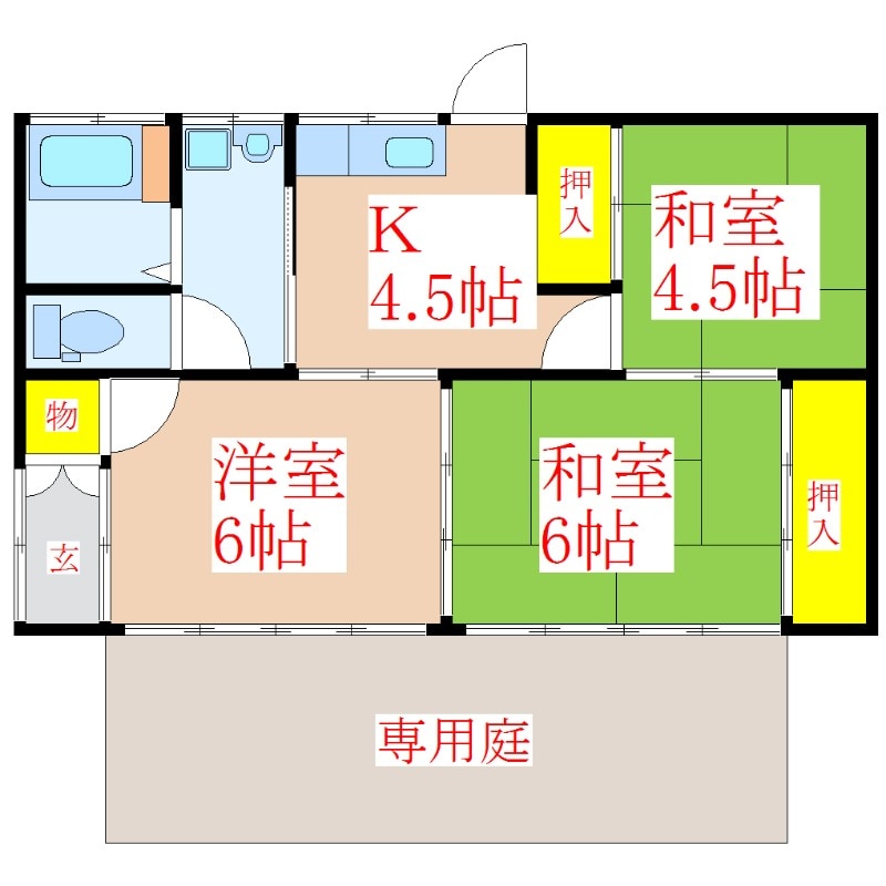 姫城３丁目貸家の物件間取画像