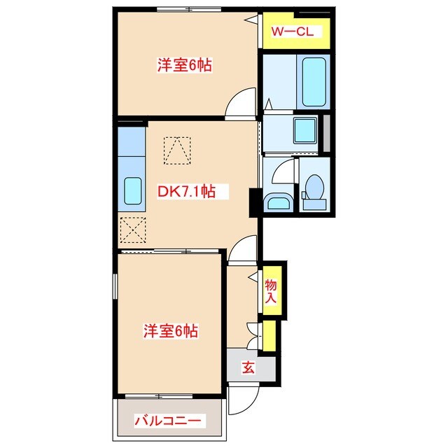 サンフェアⅢの物件間取画像