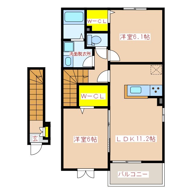 エスポワールⅠの物件間取画像