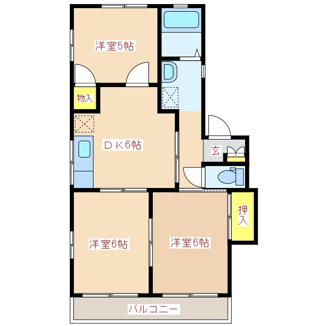 ハイライズＫ　Ｃ棟の物件間取画像