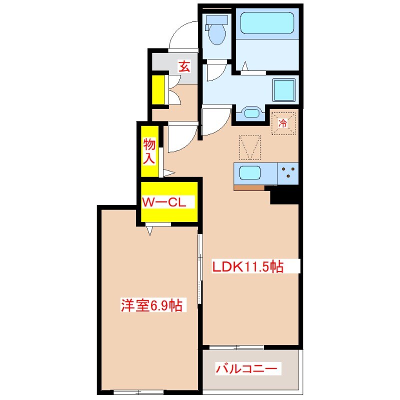 グランメッセ中郷ハウスＫ３の物件間取画像