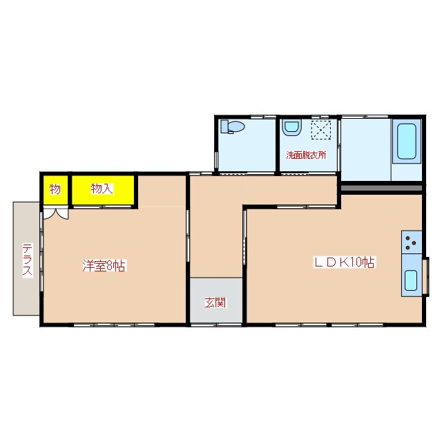 伊佐市大口原田貸家の物件間取画像