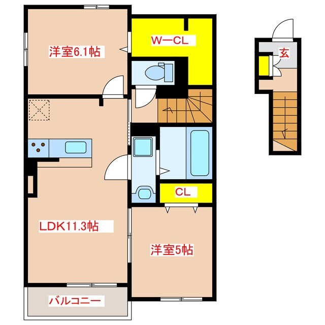ベル　メゾン　永利の物件間取画像