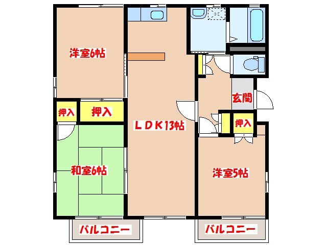 ハイライズＫ　Ｂ棟の物件間取画像