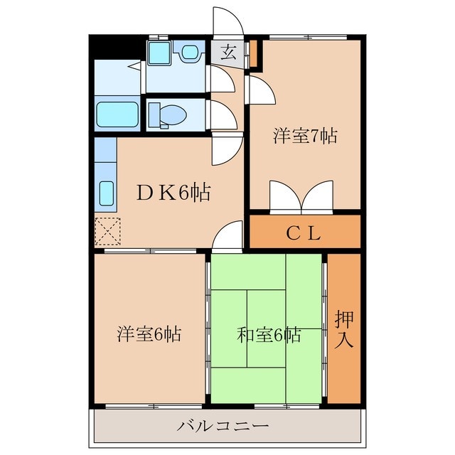 ウエストヒルズ西原台　Ｂ棟の物件間取画像