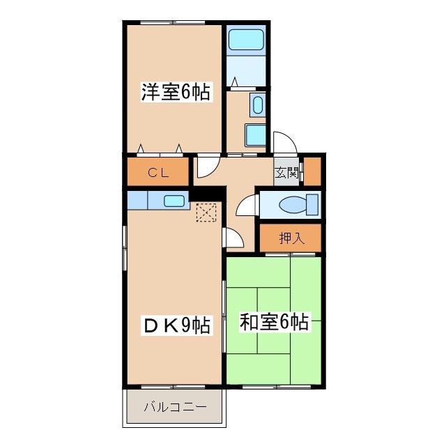 エスポワールB棟の物件間取画像