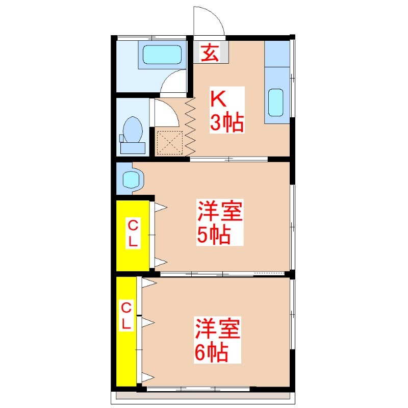 ゆたか荘の物件間取画像