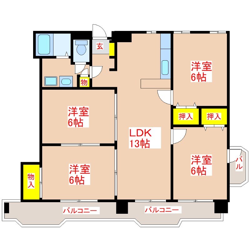 シティハイツ三洋の物件間取画像