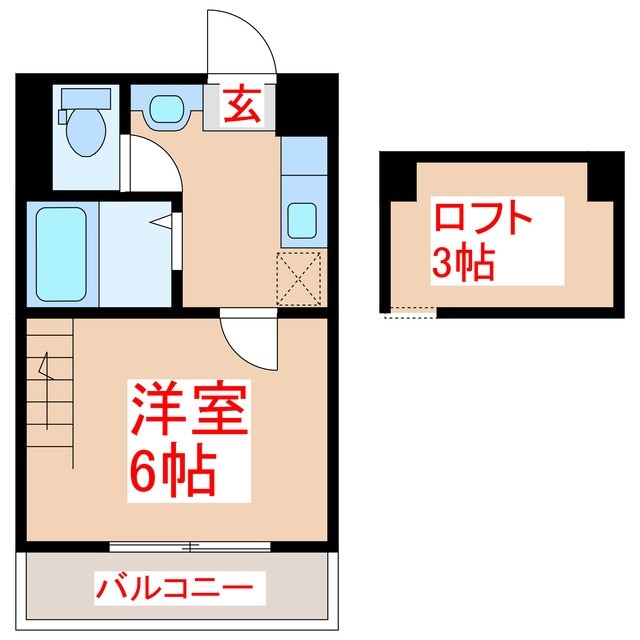 ＵＥハウス　六番館の物件間取画像