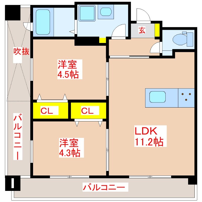 リアンシエルブルー高麗の物件間取画像