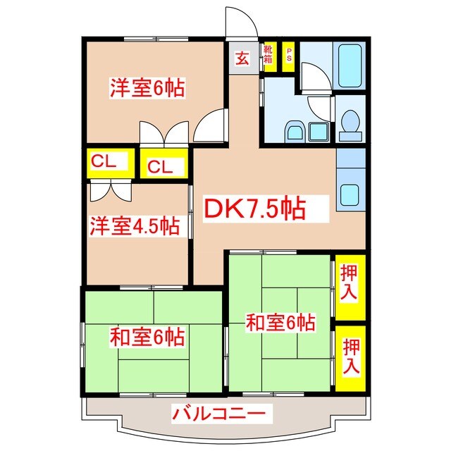 サンハイム飯田の物件間取画像