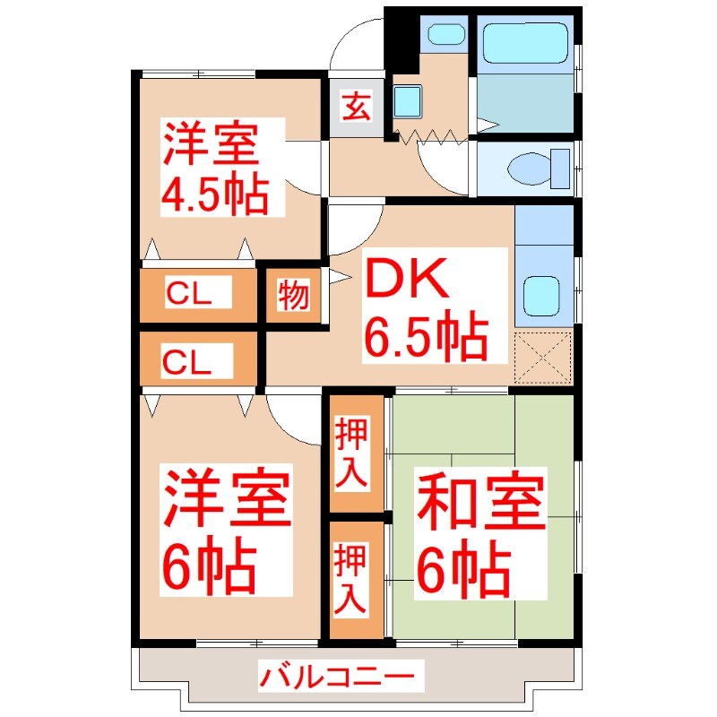 サンビーム朋の物件間取画像