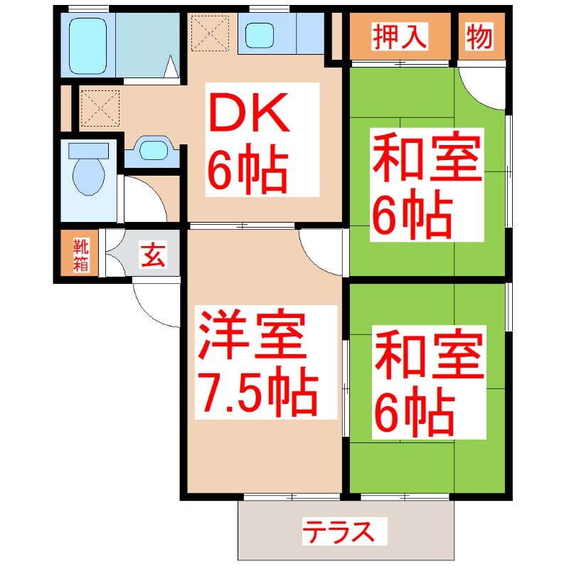 セジュールパストラル　Ｃ棟の物件間取画像