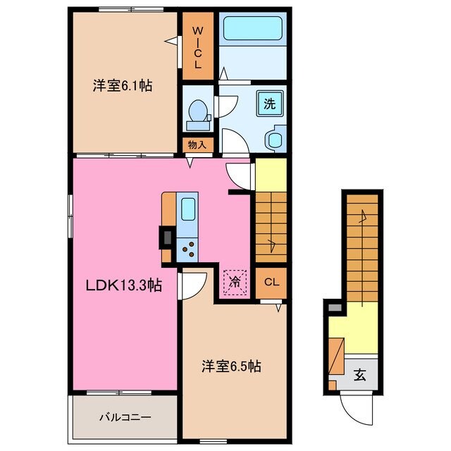 益生駅 徒歩31分 2階の物件間取画像