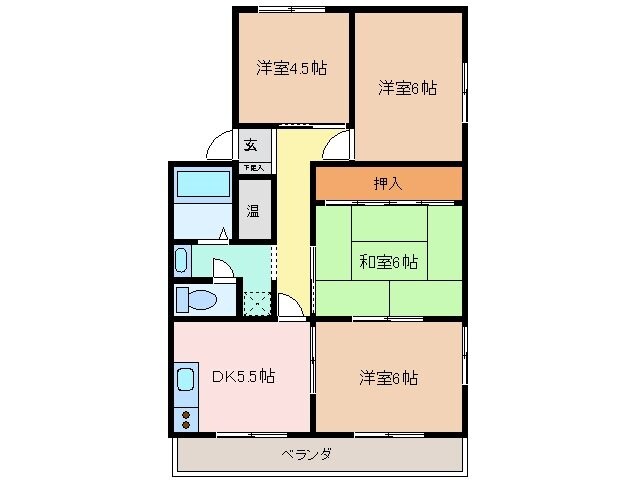 桑名駅 徒歩17分 1階の物件間取画像