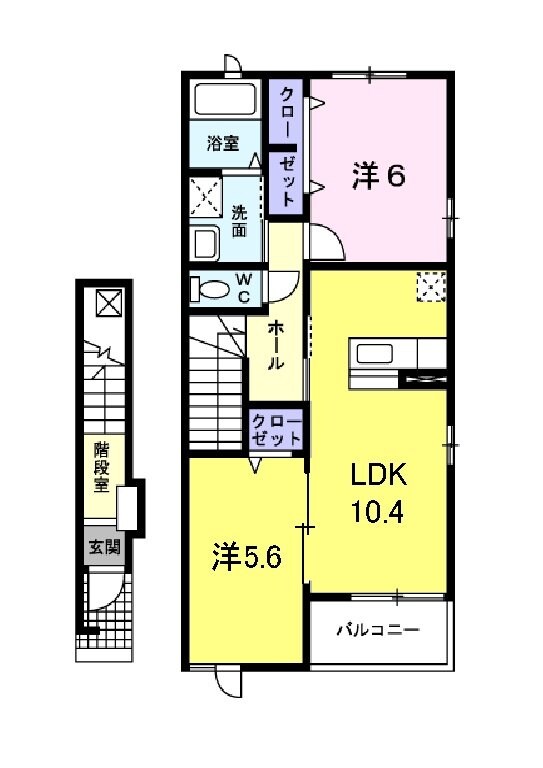 井田川駅 徒歩54分 2階の物件間取画像