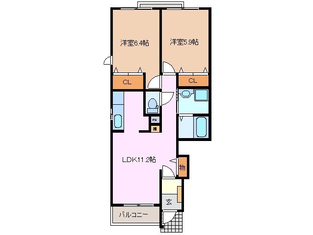 ファインコート　Ａ棟の物件間取画像
