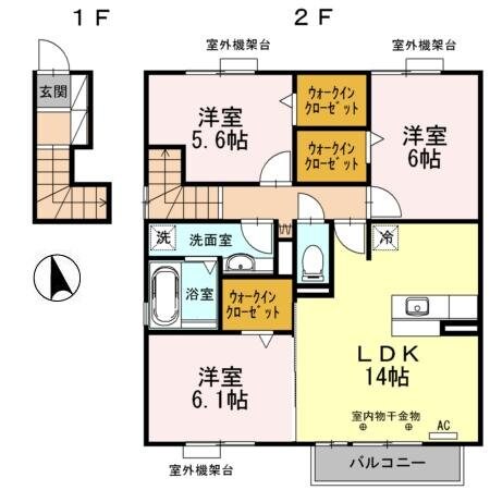 グレイスアベニュー一身田　Bの物件間取画像