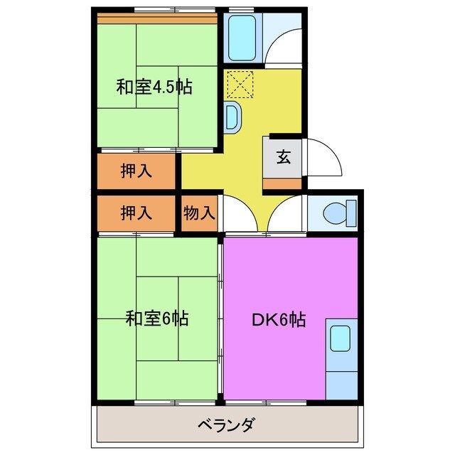 上浜団地1号棟の物件間取画像