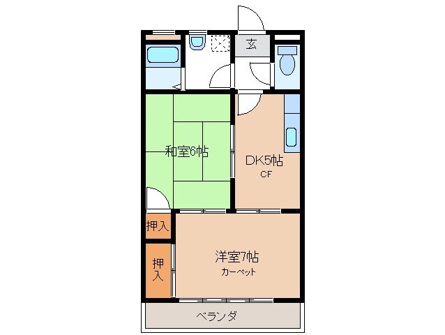 井田川駅 徒歩12分 1階の物件間取画像