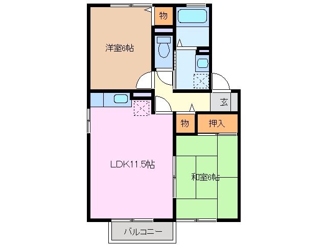 グランタイル高岡　Aの物件間取画像