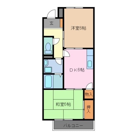 玉垣駅 徒歩10分 1階の物件間取画像