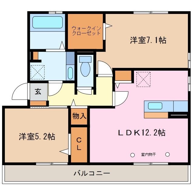 三日市駅 徒歩12分 1階の物件間取画像