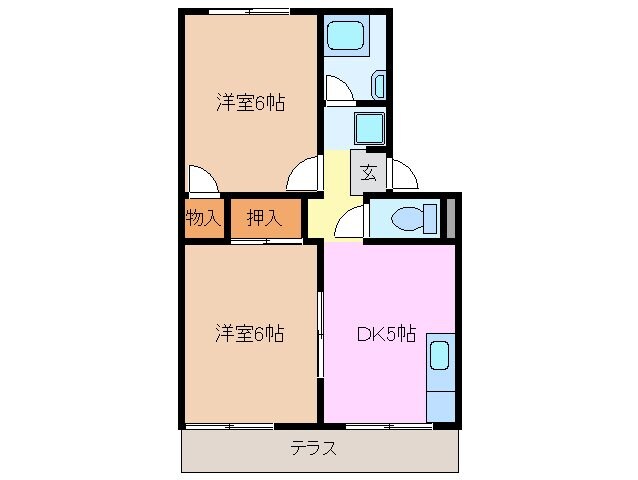 箕田駅 徒歩3分 1階の物件間取画像