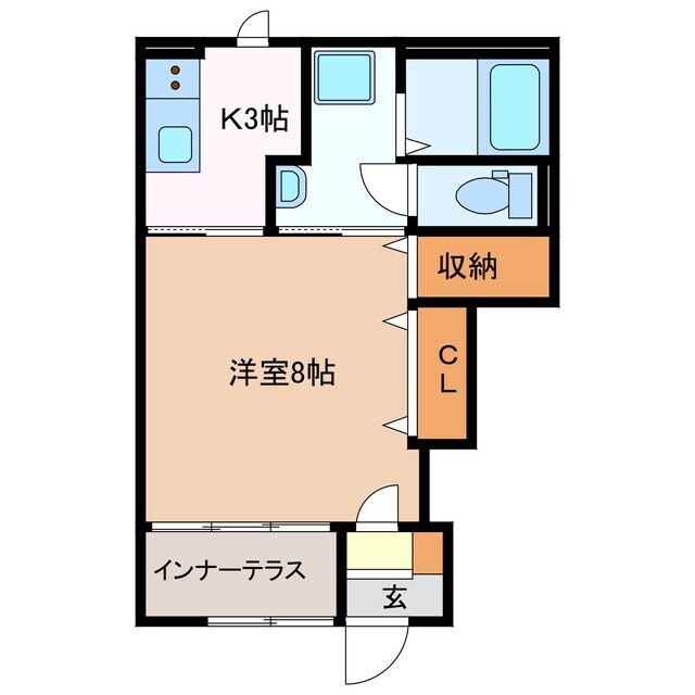 玉垣駅 徒歩15分 1階の物件間取画像