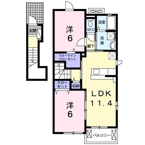 鈴鹿サーキット稲生駅 徒歩14分 2階の物件間取画像