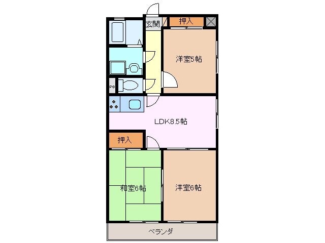 三日市駅 徒歩14分 3階の物件間取画像