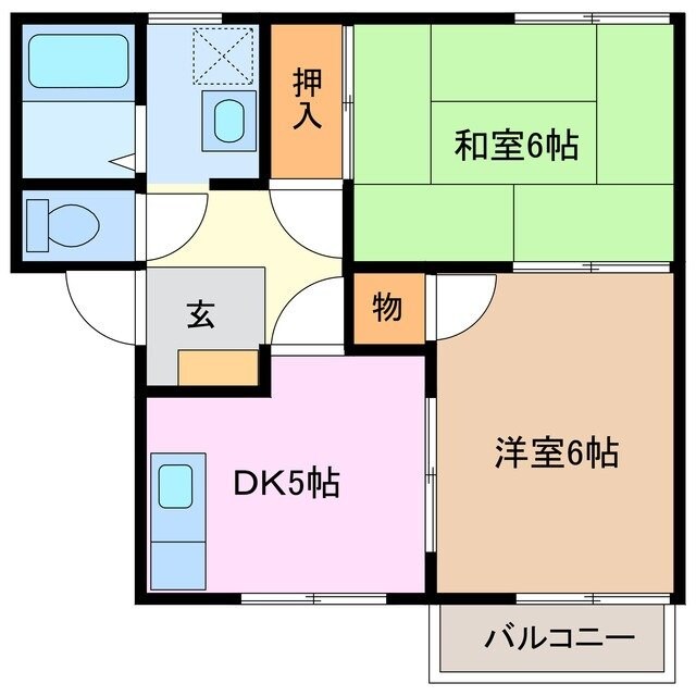 箕田駅 徒歩5分 2階の物件間取画像