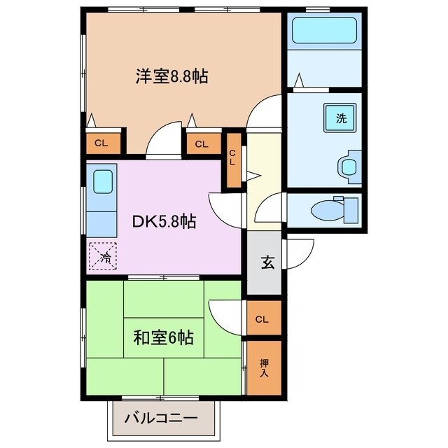 鈴鹿駅 徒歩8分 2階の物件間取画像