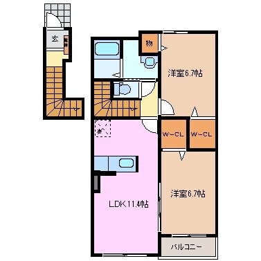 伊勢朝日駅 徒歩32分 2階の物件間取画像