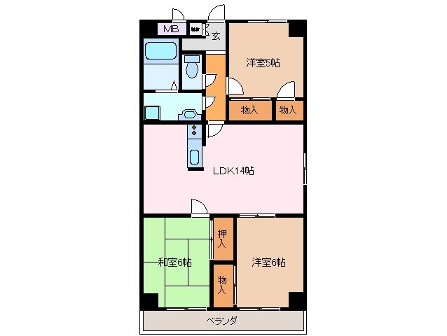 近鉄四日市駅 徒歩28分 6階の物件間取画像