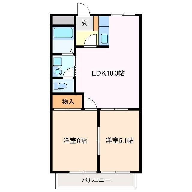 伊勢若松駅 徒歩3分 1階の物件間取画像