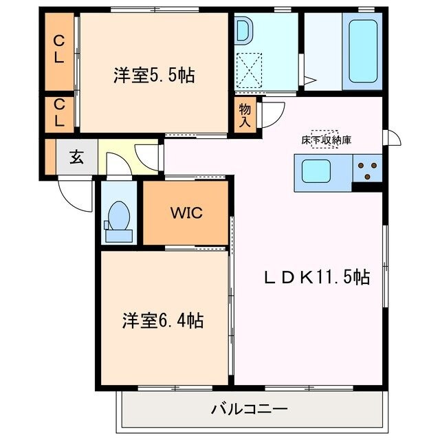 レシェンテＡの物件間取画像