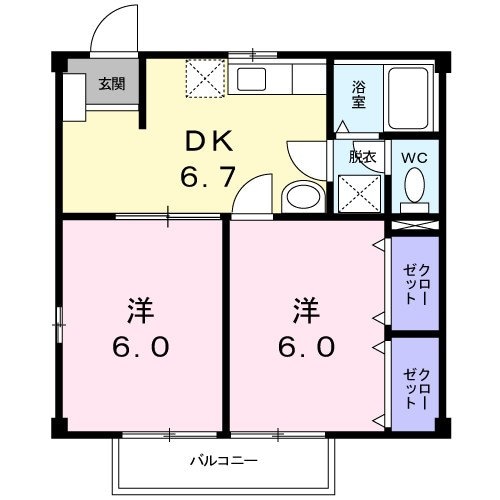 メゾンウィング　Ａ棟の物件間取画像