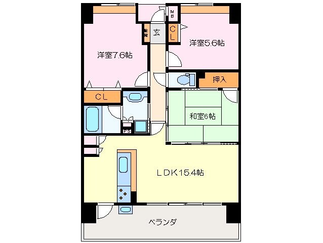 サンマンションアトレ松阪駅前の物件間取画像