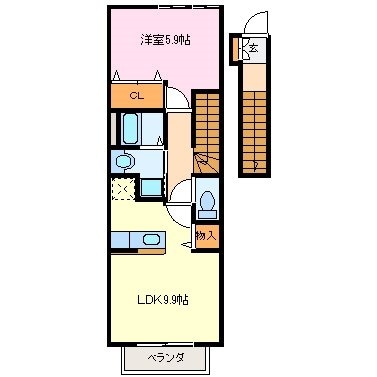 アポロＵＳ　Ｂ棟の物件間取画像