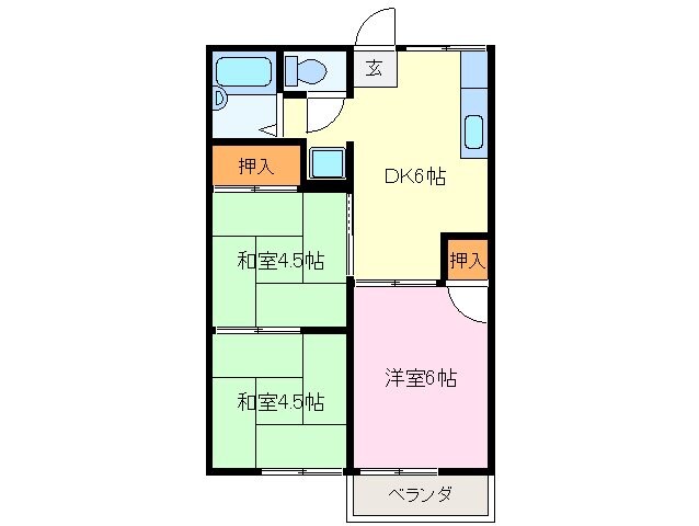 コーポうららかの物件間取画像