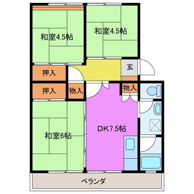 上浜団地2号棟の物件間取画像