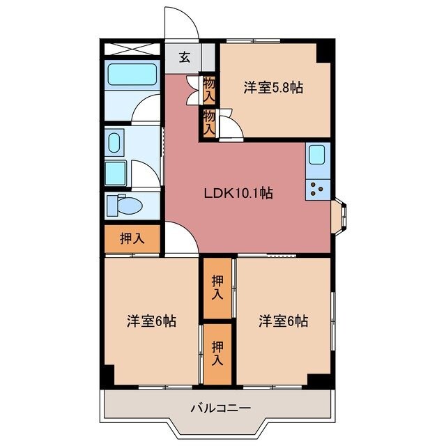 AKATSUKIマンションの物件間取画像