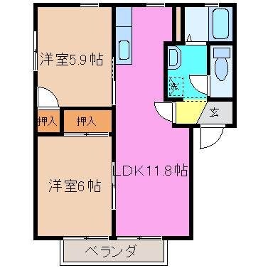 エクシード飛鳥Ａの物件間取画像