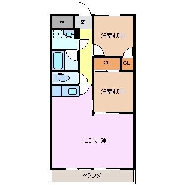 リパルティーレ津新町　A棟の物件間取画像