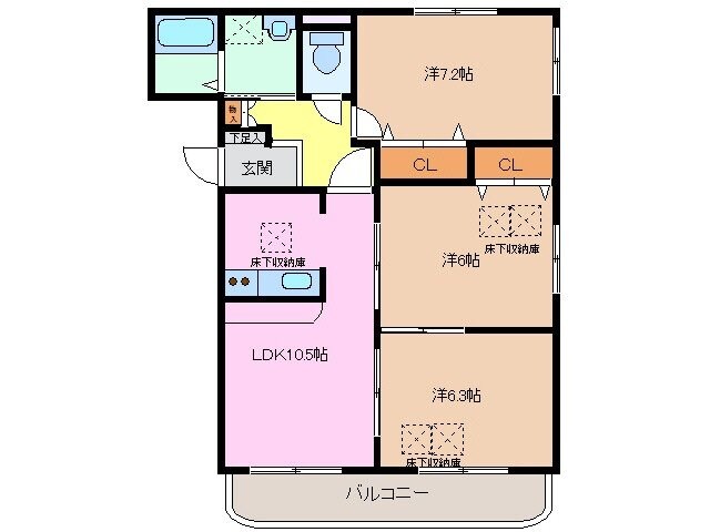 ルネスハピネス持川の物件間取画像