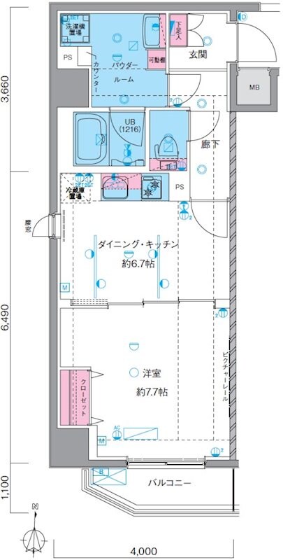 GENOVIA南千住Ⅴskygardenの物件間取画像